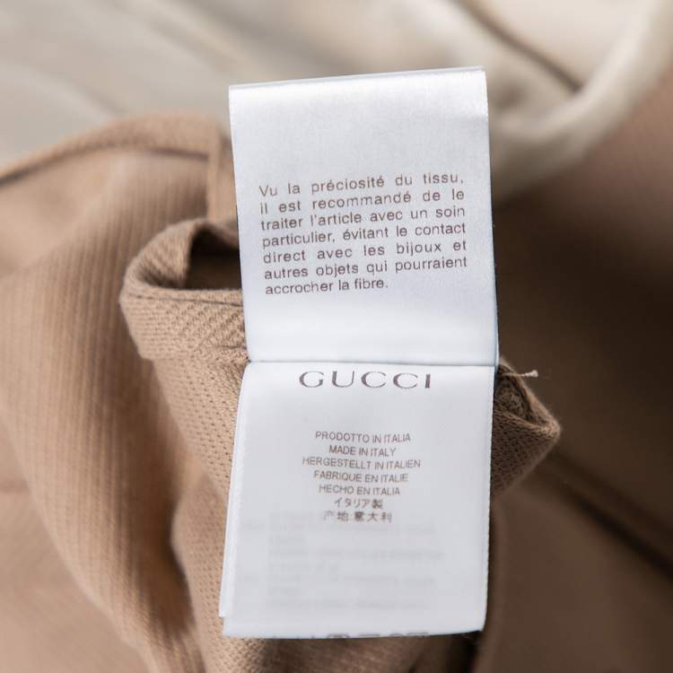 Pre Owned Gucci Beige Cotton Knit Pocketed Single Breasted Blazer XL