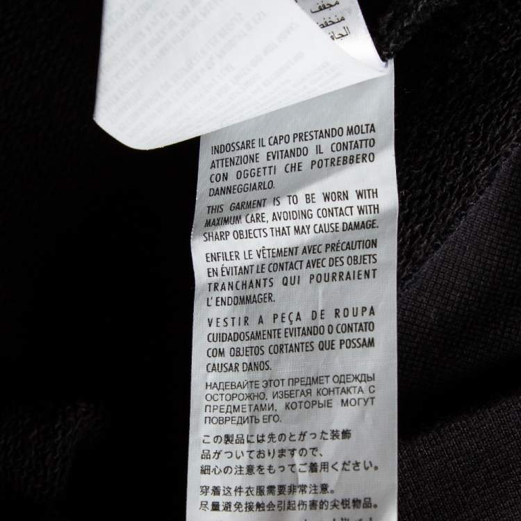 Pre Owned Gucci Black Cotton Blind for Love Tiger Patch Hoodie XS