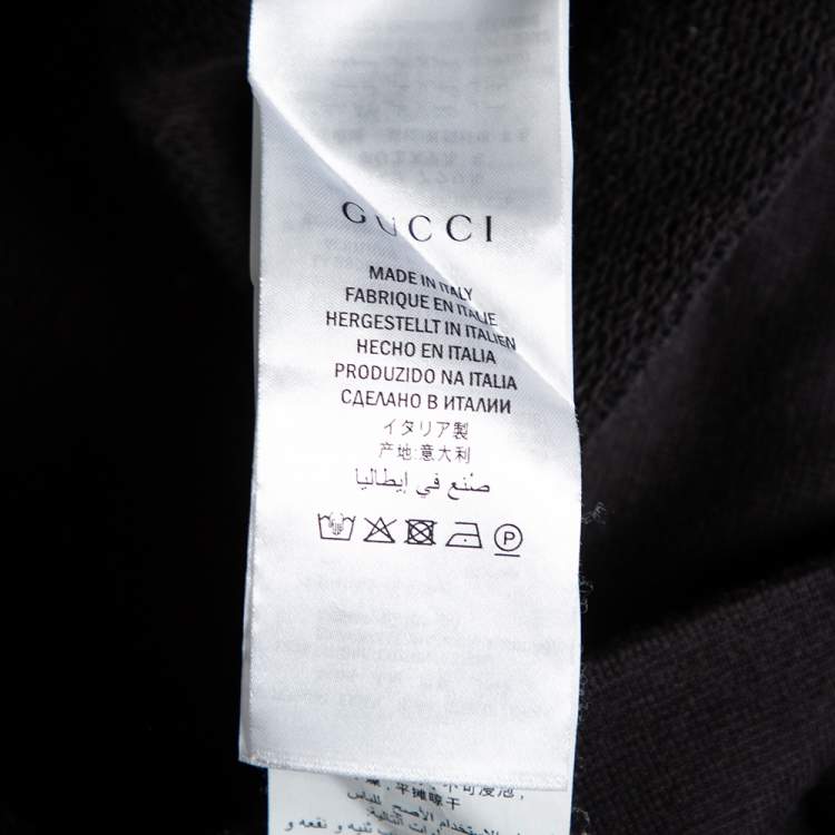 Pre Owned Gucci Black Cotton Blind for Love Tiger Patch Hoodie XS