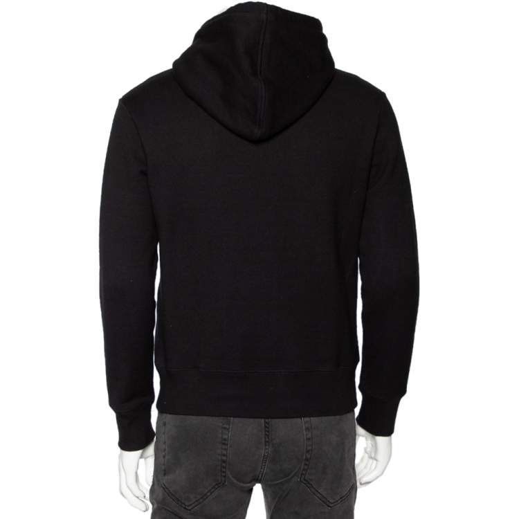 Pre Owned Gucci Black Cotton Blind for Love Tiger Patch Hoodie XS