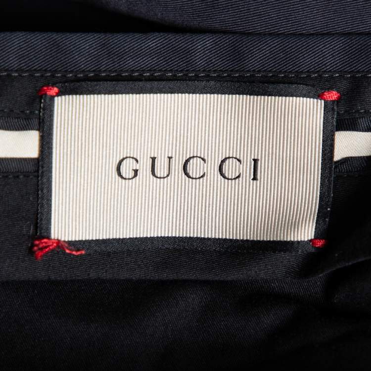 Pre Owned Gucci Dark Blue Cotton Chino Pants XS