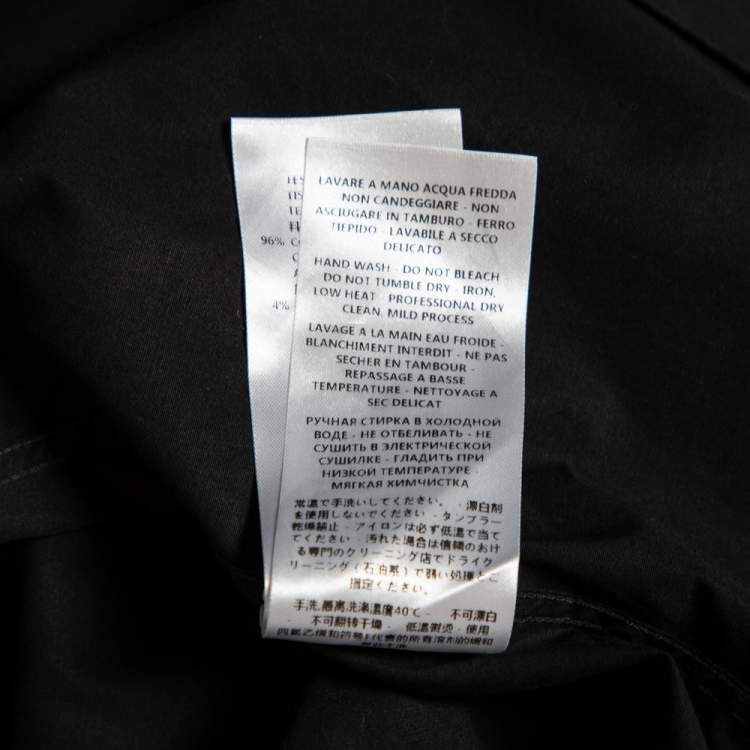 Pre Owned Gucci Black Cotton Button Front Slim Fit Shirt M