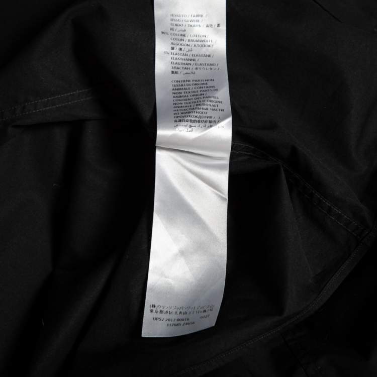 Pre Owned Gucci Black Cotton Button Front Slim Fit Shirt M