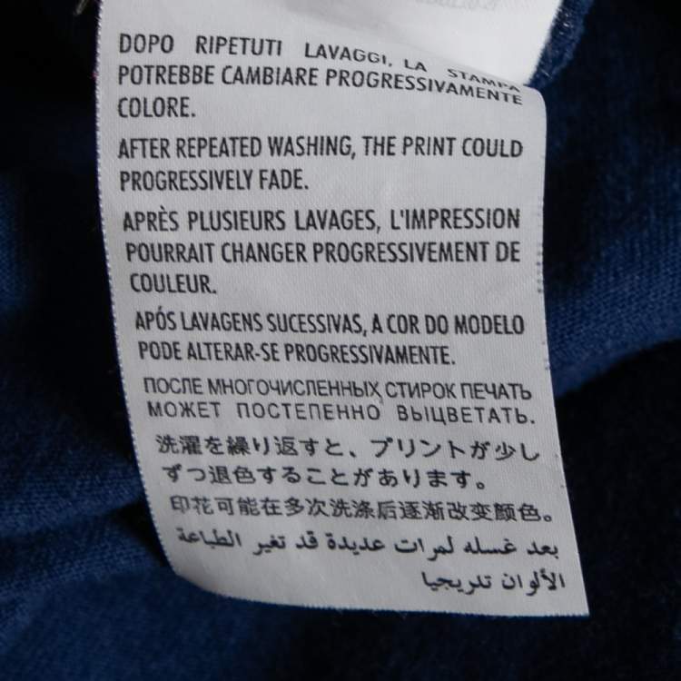 Pre Owned Gucci Blue GG Logo Printed Cotton Short Sleeve T-Shirt M