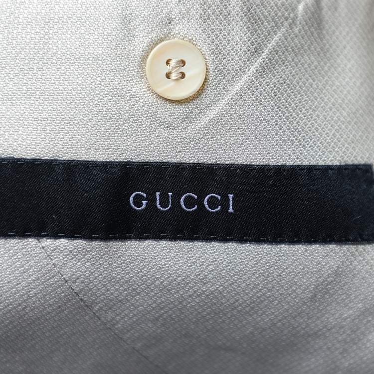 Pre Owned Gucci Beige Silk Button Front Jacket XXL