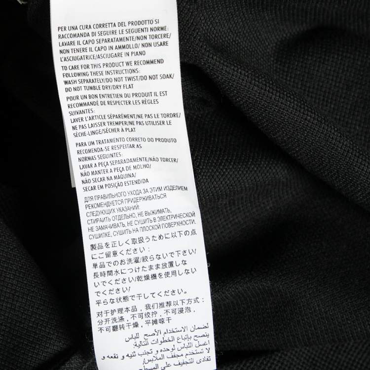 Pre Owned Gucci Black Stretch Cotton Snake Embroidered Polo T-Shirt M