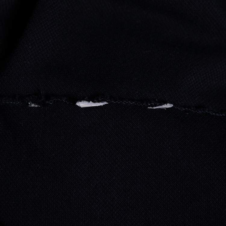 Pre Owned Gucci Navy Blue Cotton Pique GG Embroidered Polo T-Shirt XL