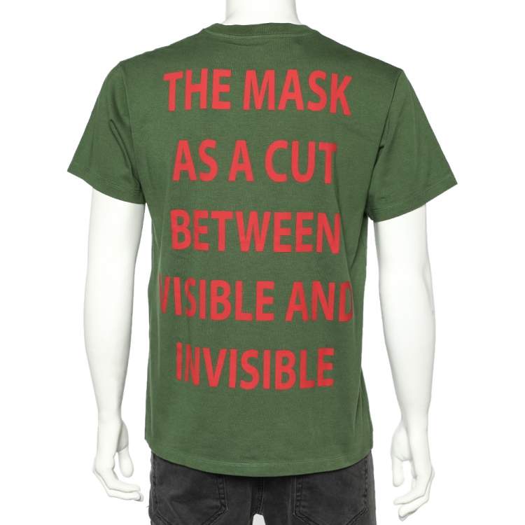 Pre Owned Gucci Green Logo Mask Print Cotton Oversized T-Shirt S
