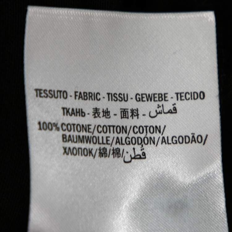 Pre Owned Gucci Black Logo Printed Cotton Short Sleeve T-Shirt S