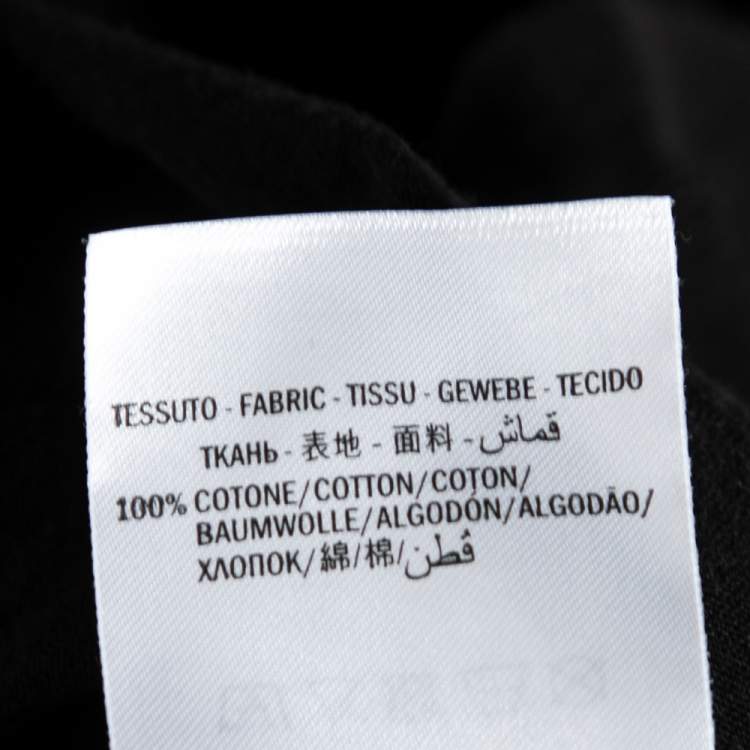 Pre Owned Gucci Black Cotton Logo Printed Crewneck T-Shirt S