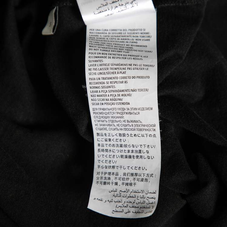 Pre Owned Gucci Black Cotton Logo Printed Crew Neck Short Sleeve T-Shirt S