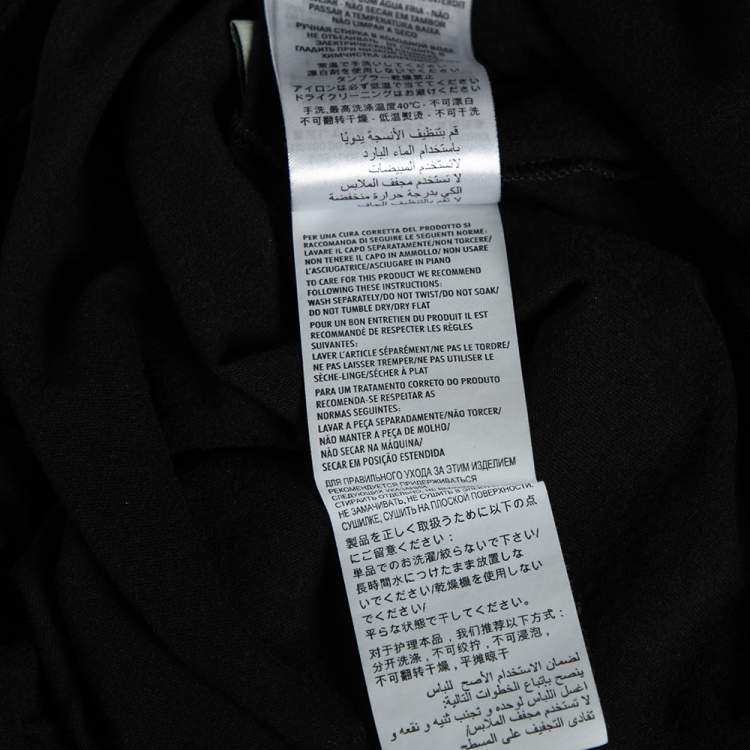 Pre Owned Gucci Black Cotton Logo Printed Crewneck T-Shirt S