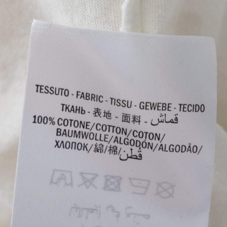Pre Owned Gucci Cream Cotton Logog Printed Crew Neck T-Shirt S