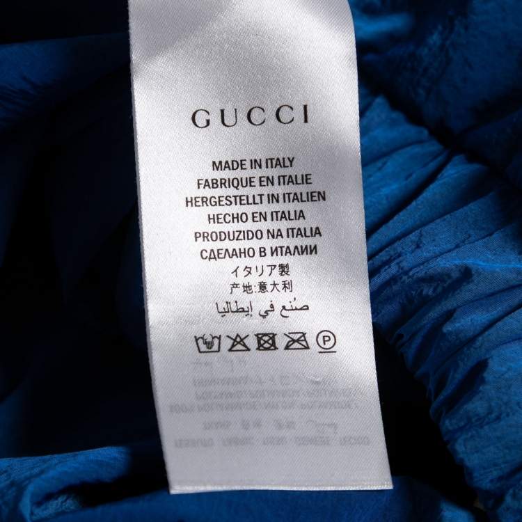 Pre Owned Gucci Blue & Orange Paneled Synthetic Track Pants M