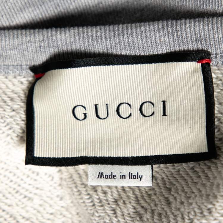 مملوكة مسبقًا Gucci Grey Knit Privilegium Perpetuum Crew Neck Sweatshirt S