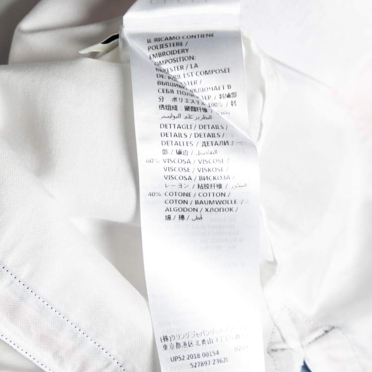 Pre Owned Gucci White Cotton Oxford Bowling Short Sleeve Shirt S