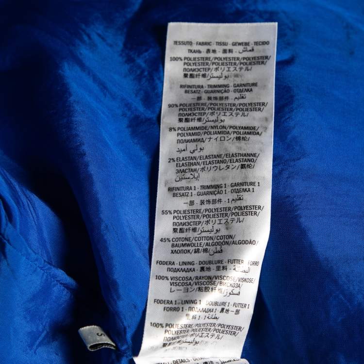 Pre Owned Gucci Blue Perforated Net Magnetismo Jacket S