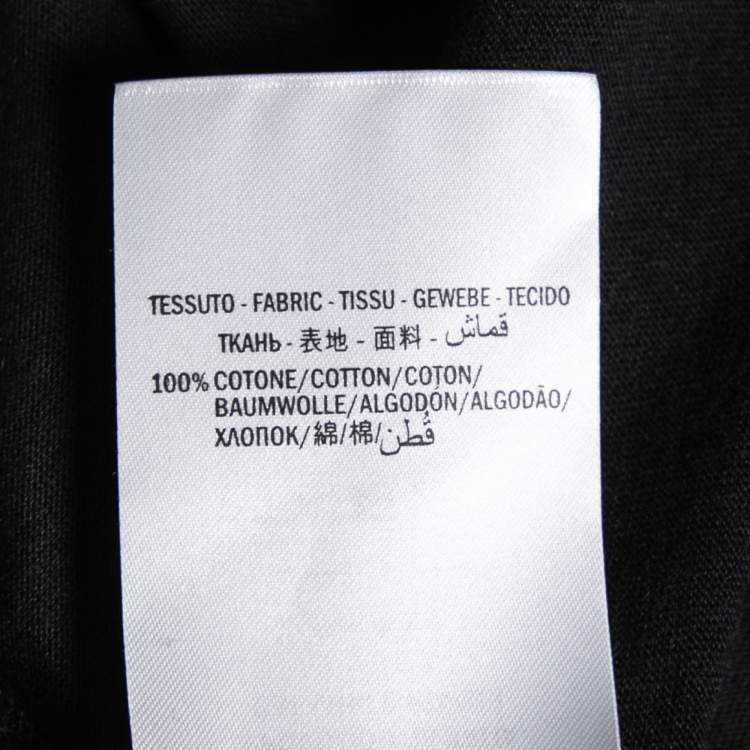 Pre Owned Gucci Black Cotton Logo Printed Crew Neck Short Sleeve T-Shirt L