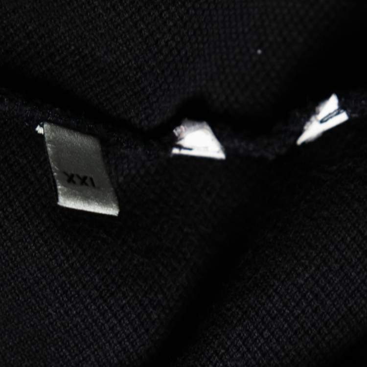 Pre Owned Gucci Navy Blue Cotton Pique Tiger Embroidered Polo T-Shirt XXL