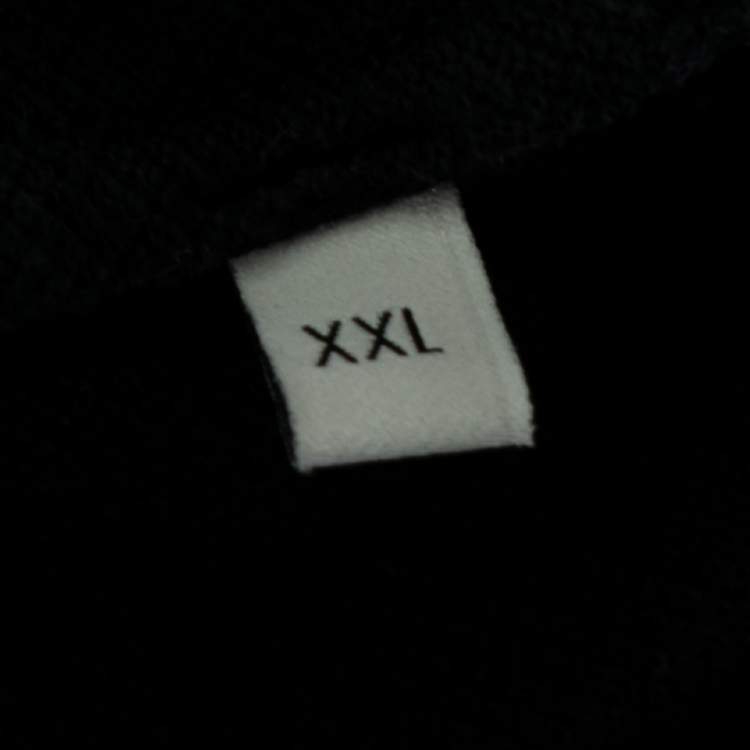 Pre Owned Gucci Navy Blue Cotton Pique Web Stripe Bee Appliqued Polo T-Shirt XXL