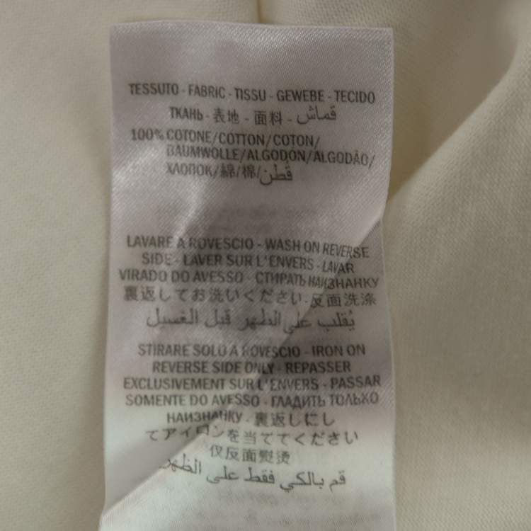 Pre Owned Gucci White Blade Logo Printed Cotton Crew Neck T-shirt S