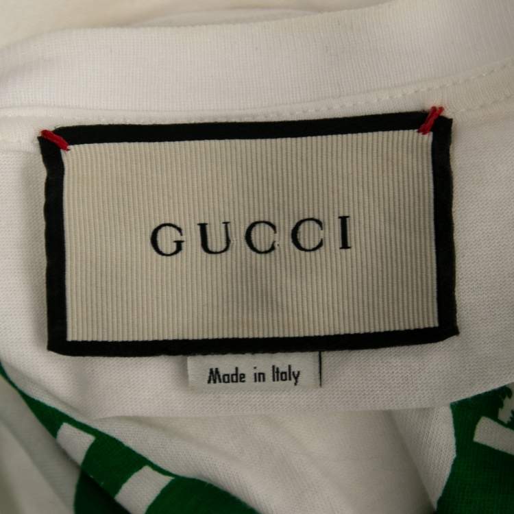Pre Owned Gucci White Cotton Guccify Yourself Printed Crew Neck T-Shirt M