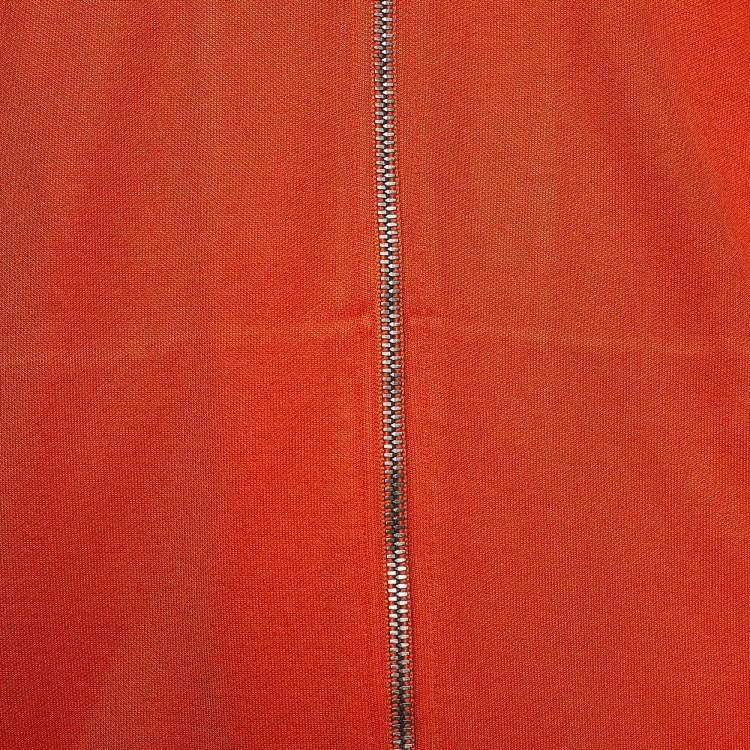 Pre Owned Gucci Orange Jersey Web Stripe Logo Trimmed Jacket S