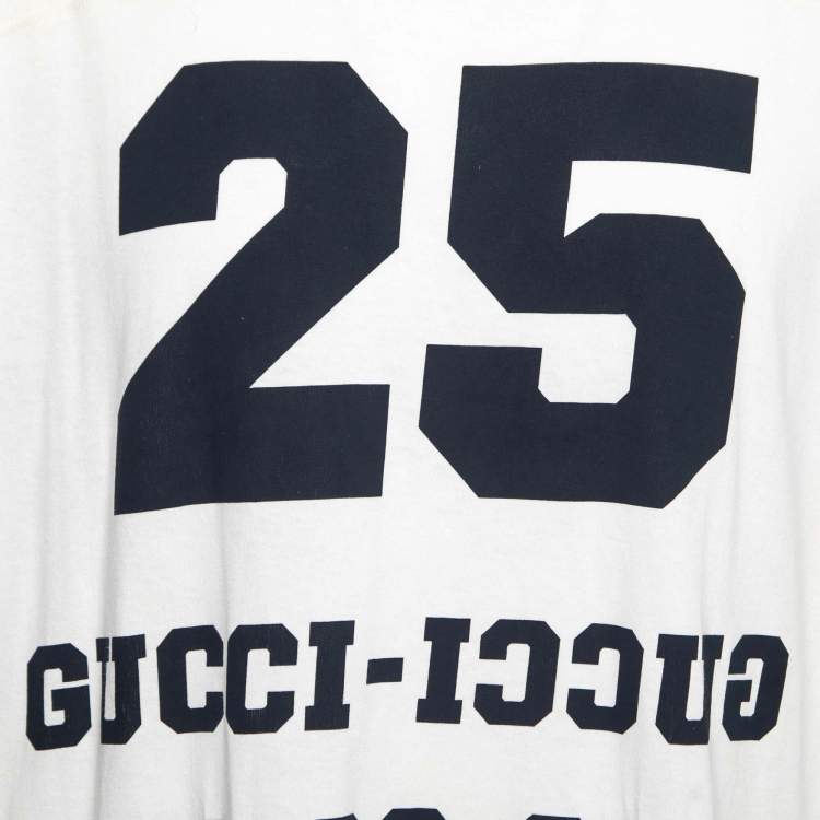 Pre Owned Gucci White Cotton 25 Eschatology 1921 Printed Crew Neck T-Shirt M