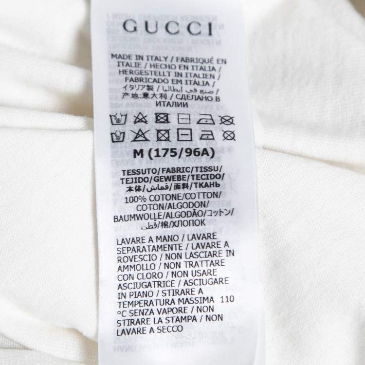 Pre Owned Gucci White Cotton 25 Eschatology 1921 Printed Crew Neck T-Shirt M