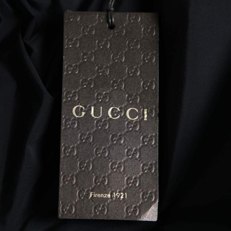 Pre Owned Gucci Black Synthetic Puffer Zip Jacket M