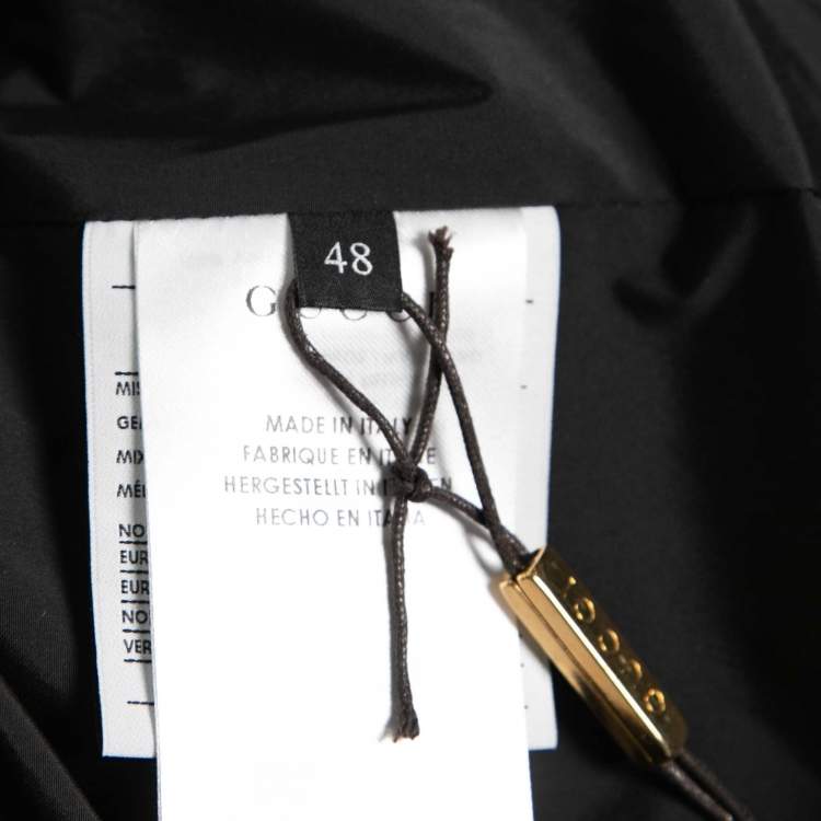 Pre Owned Gucci Black Synthetic Puffer Zip Jacket M