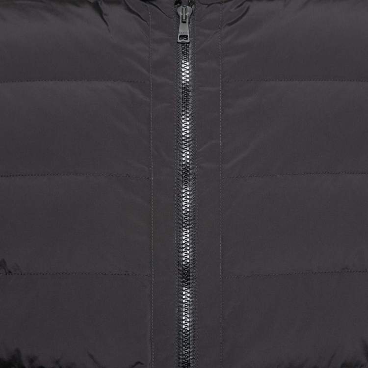 Pre Owned Gucci Black Synthetic Puffer Zip Jacket M