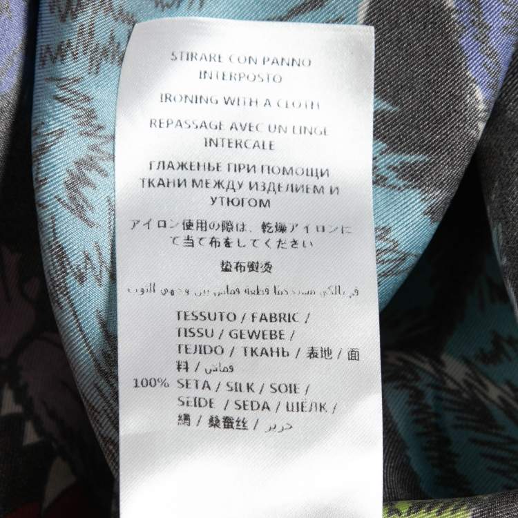 Pre Owned Gucci Multicolor Panther Face Print Silk Bowling Shirt L