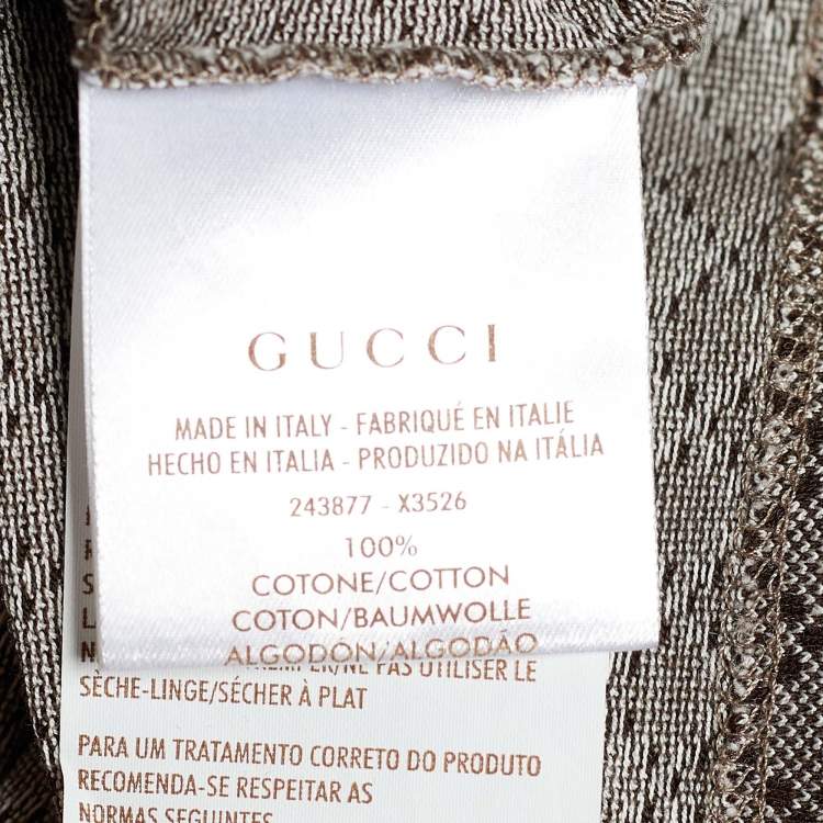 Pre Owned Gucci Brown Cotton Pique Polo T-Shirt M
