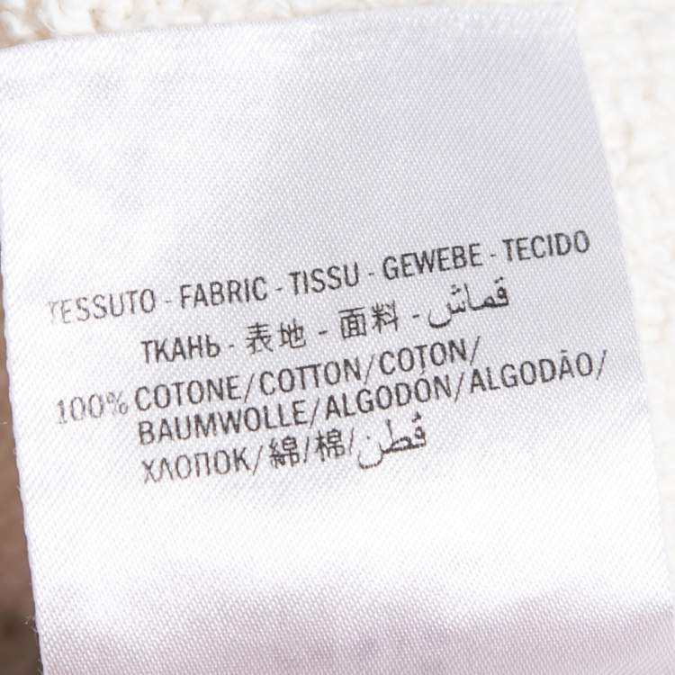 Pre Owned Gucci Off White Logo Printed Cotton Hoodie L