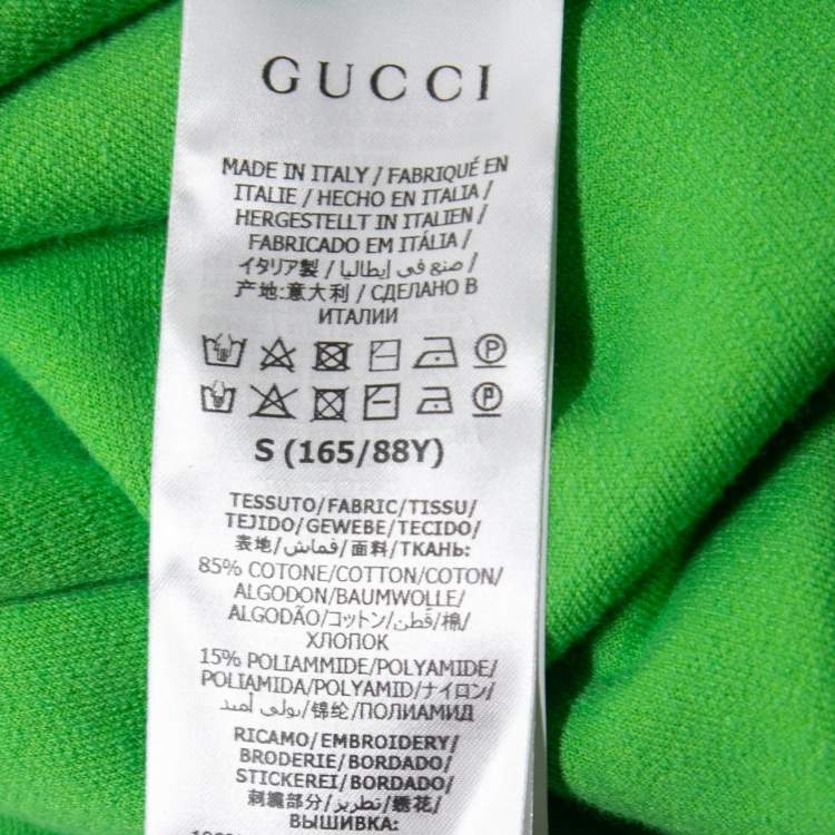 Pre Owned Gucci Green Velor GG Embroidered Zip Front Sweater S