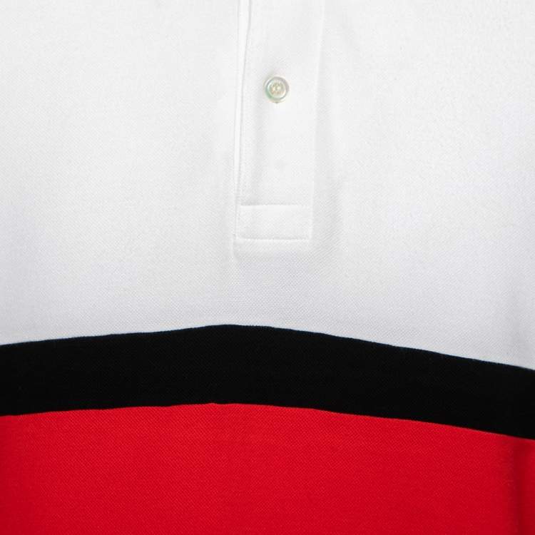 Pre Owned Gucci Tricolor Cotton Polo T-Shirt XXL