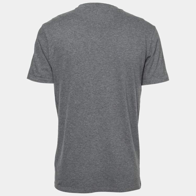 Pre Owned Gucci Grey Cotton GG Printed Crew Neck T-shirt XL