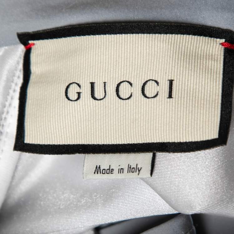 Pre Owned Gucci Grey Web Trim Stretch-Jersey Track Jacket M