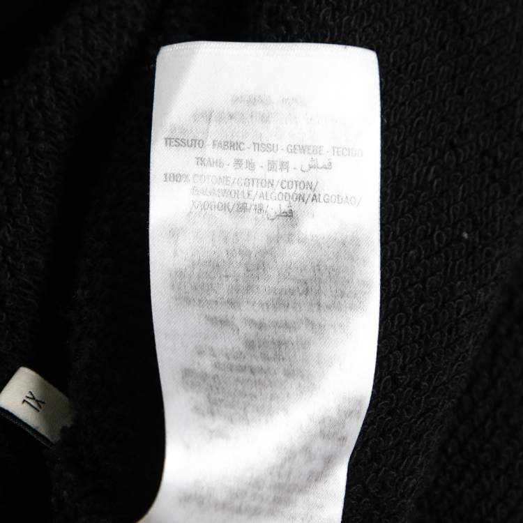 Pre Owned Gucci Black Distressed Cotton Vintage Logo Print Sweatshirt XL