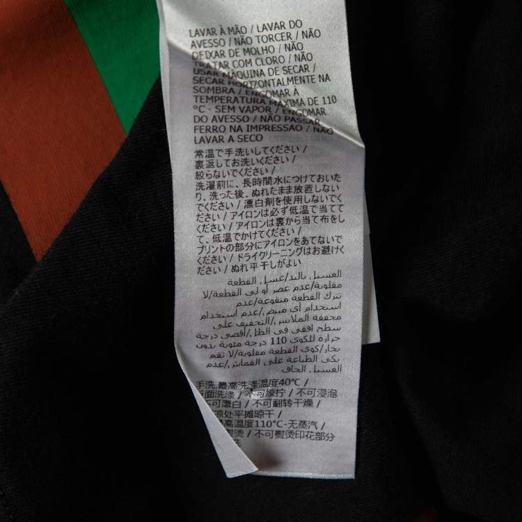 Pre Owned Gucci Black Not Fake Printed Cotton Short Sleeve T-Shirt L