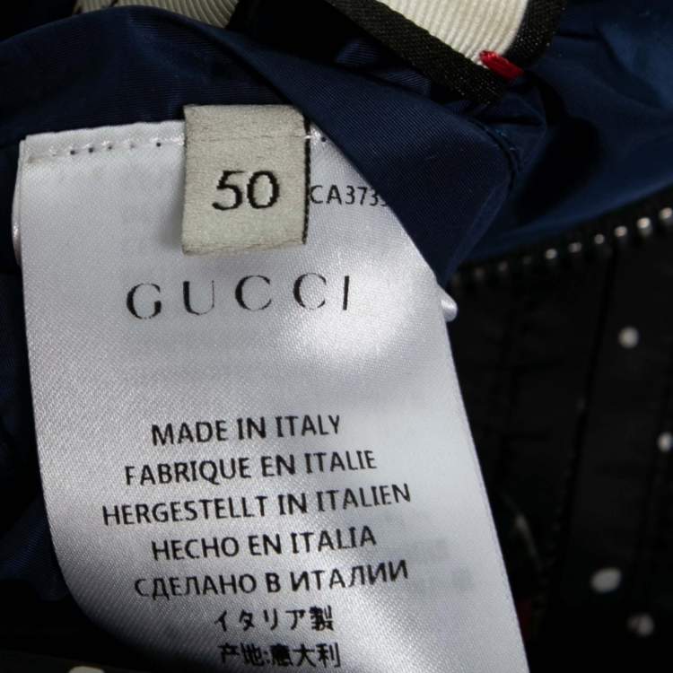 مملوكة مسبقًا Gucci Black Snake Print Synthetic & Web Stripe Rib Trimmed Jacket L