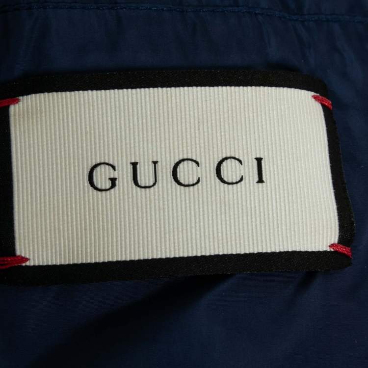 مملوكة مسبقًا Gucci Black Snake Print Synthetic & Web Stripe Rib Trimmed Jacket L