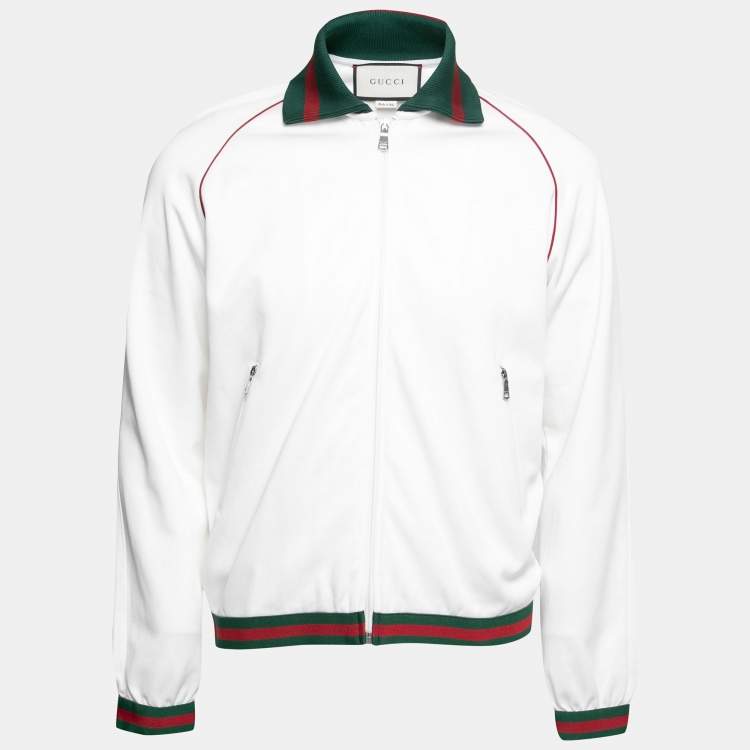 Gucci White Cotton Stretch Striped Detail Track Jacket S Gucci | TLC