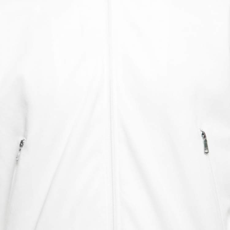 Pre Owned Gucci White Cotton Stretch Striped Detail Track Jacket S