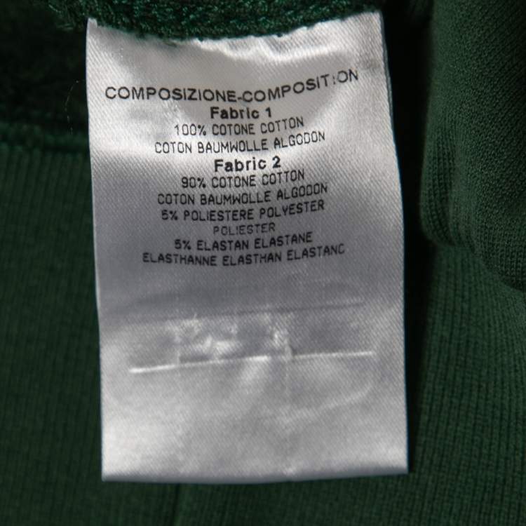Pre Owned Gucci Green Logo Embroidered Cotton Tracksuit Jacket M