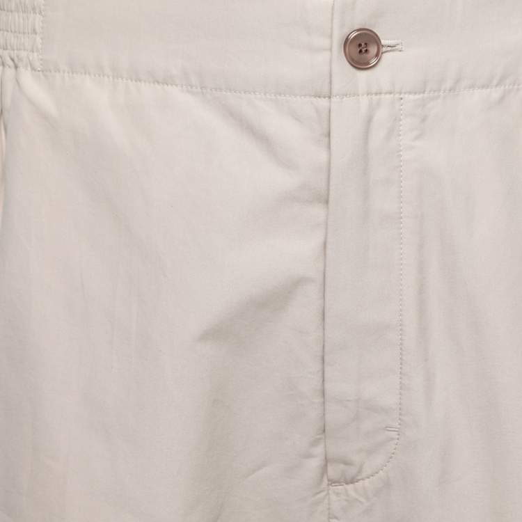 مملوكة مسبقًا Gucci Beige Cotton Elastic Waist Trousers XL Waist 34" 