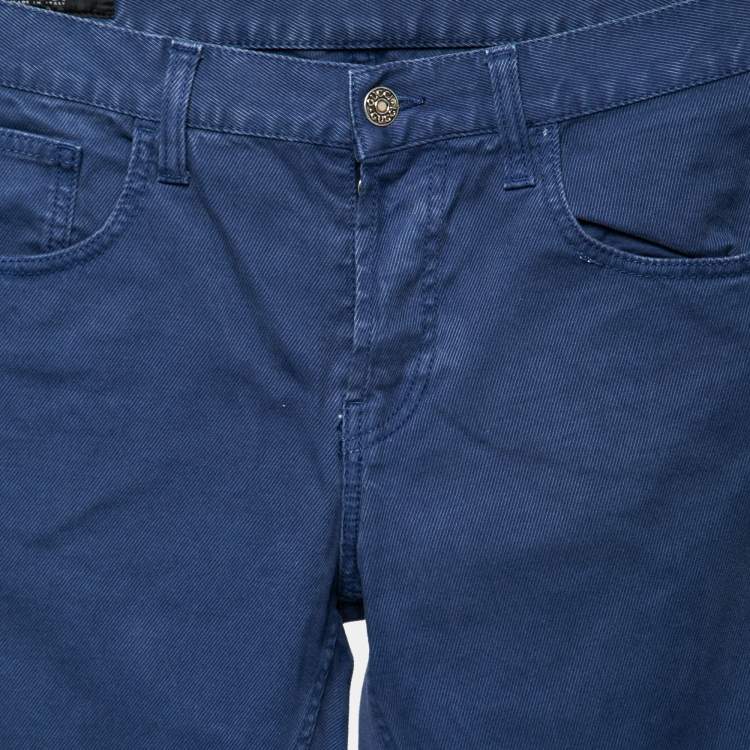 Pre Owned Gucci Blue Denim Skinny Fit Jeans S Waist: 32"