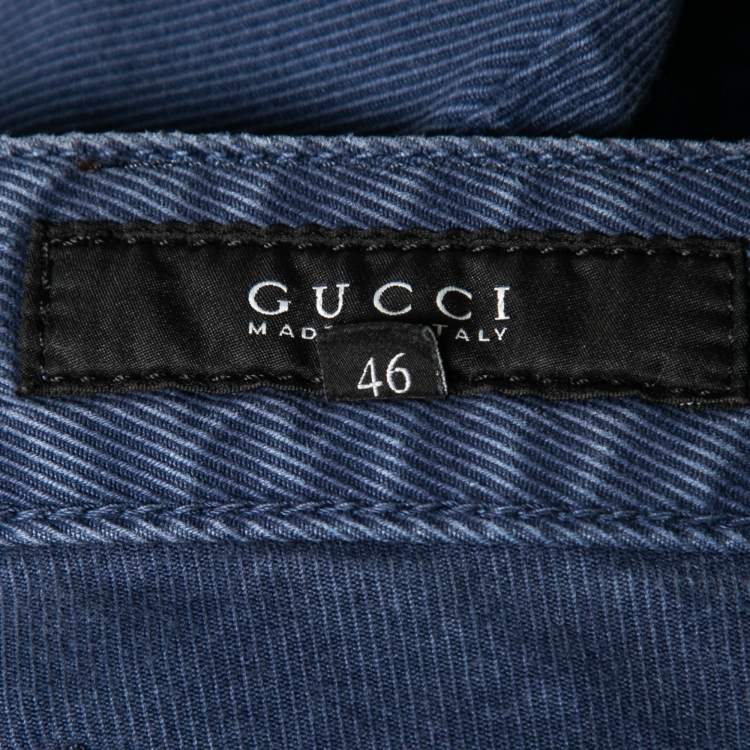 Pre Owned Gucci Blue Denim Skinny Fit Jeans S Waist: 32"