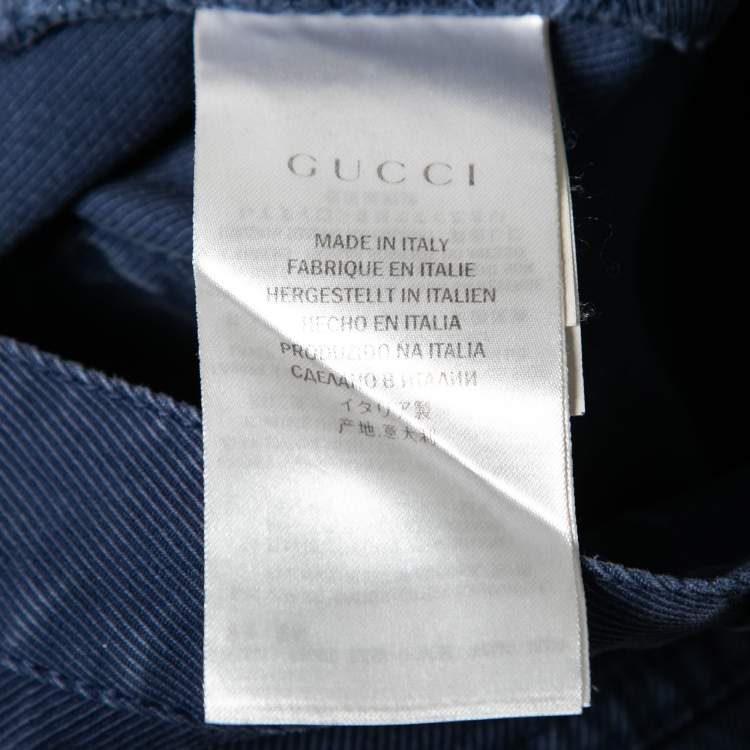 Pre Owned Gucci Blue Denim Skinny Fit Jeans S Waist: 32"